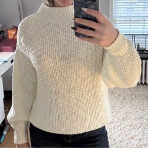 Aerie Women's Cream Cowl Neck Sweater